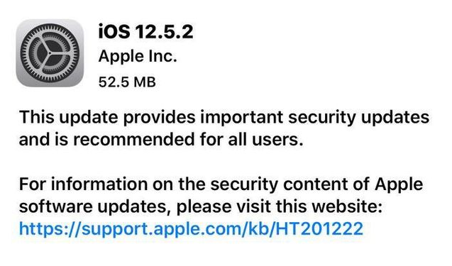 赤坎苹果手机维修分享iOS12.5.2发布，建议所有老苹果用户安装 